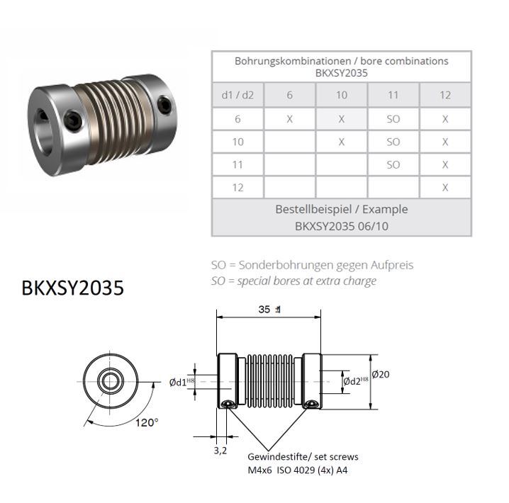 BKXSY 2035 Balg koppeling