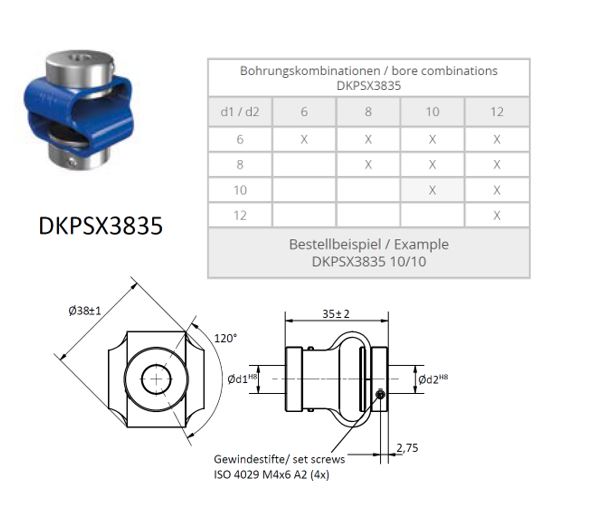 DKPSX 3835 Dubbele lus koppeling