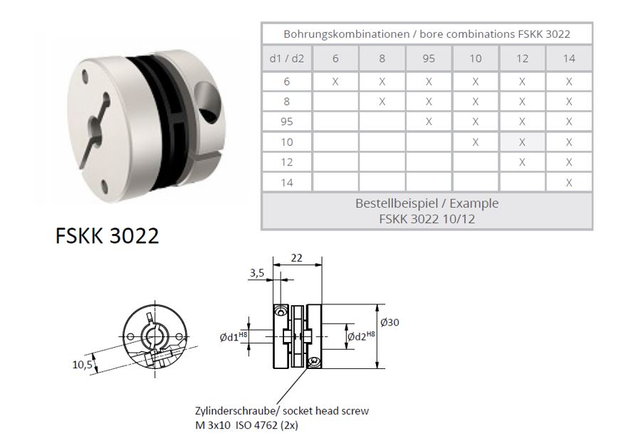 FSKK 3022 Veerschijfkoppeling