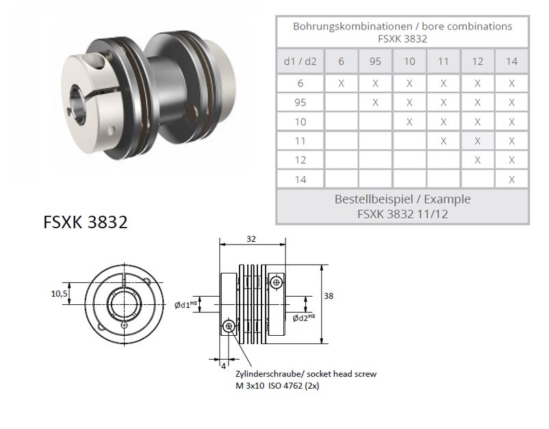 FSXK 3832 Veerschijfkoppeling