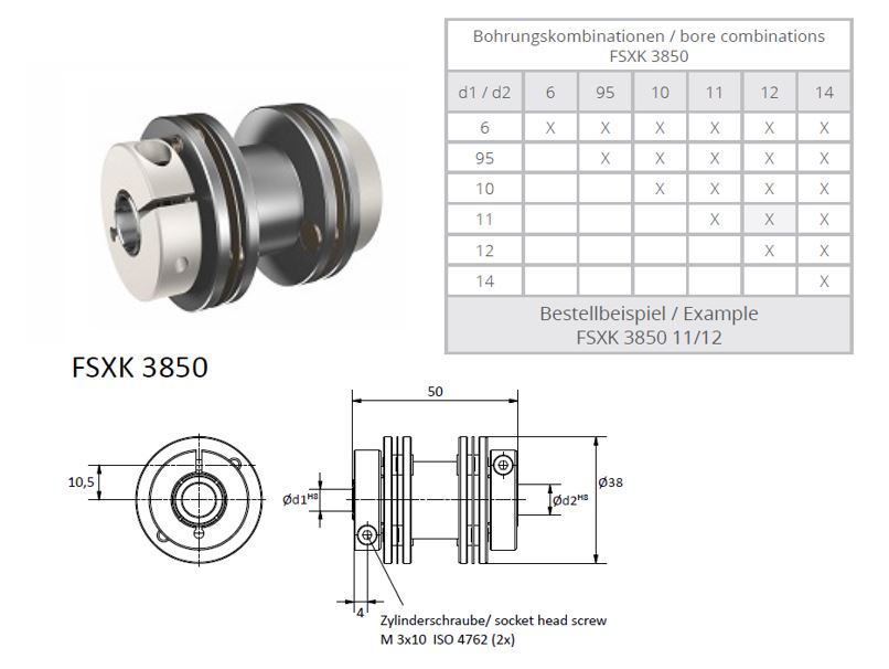 FSXK 3850 Veerschijfkoppeling