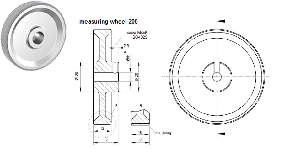 Meetwiel 200mm