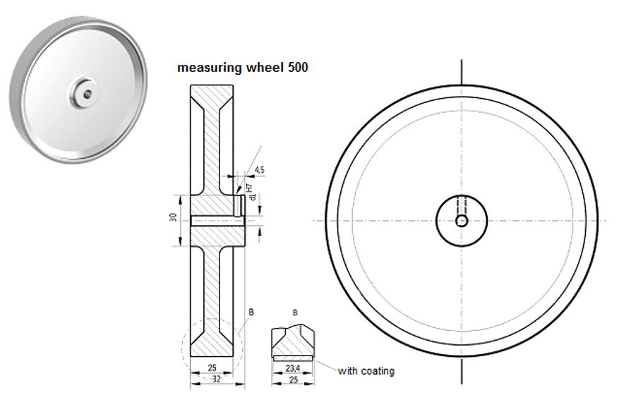 Meetwiel 500mm