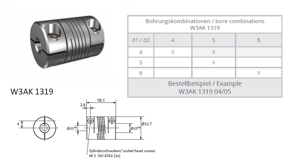 W3AK 1319 Heavy Duty Spiraal koppeling